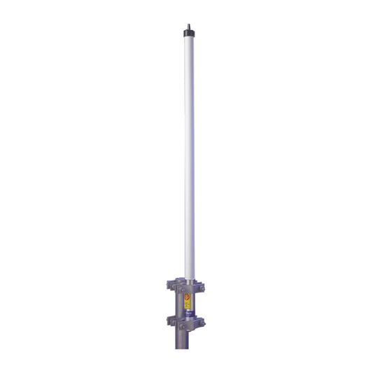 Antena base UHF 470-490 MHz, Fibra de Vidrio, 9 dB de Ganancia, Serie HD para Climas Difíciles 