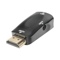 Adaptador (Convertidor) HDMI a VGA  / HDMI Macho a VGA Hembra / Resolución 1920x1080 @ 60Hz  / Adaptador de Audio de 3.5 mm / Chapado en Níquel