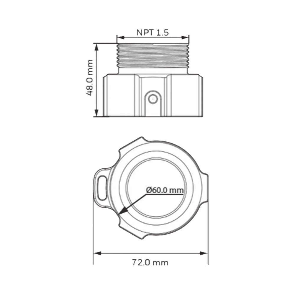 Adaptador para Domos PTZ Honeywell (Interconecta al domo con Montajes de Pared y Techo)