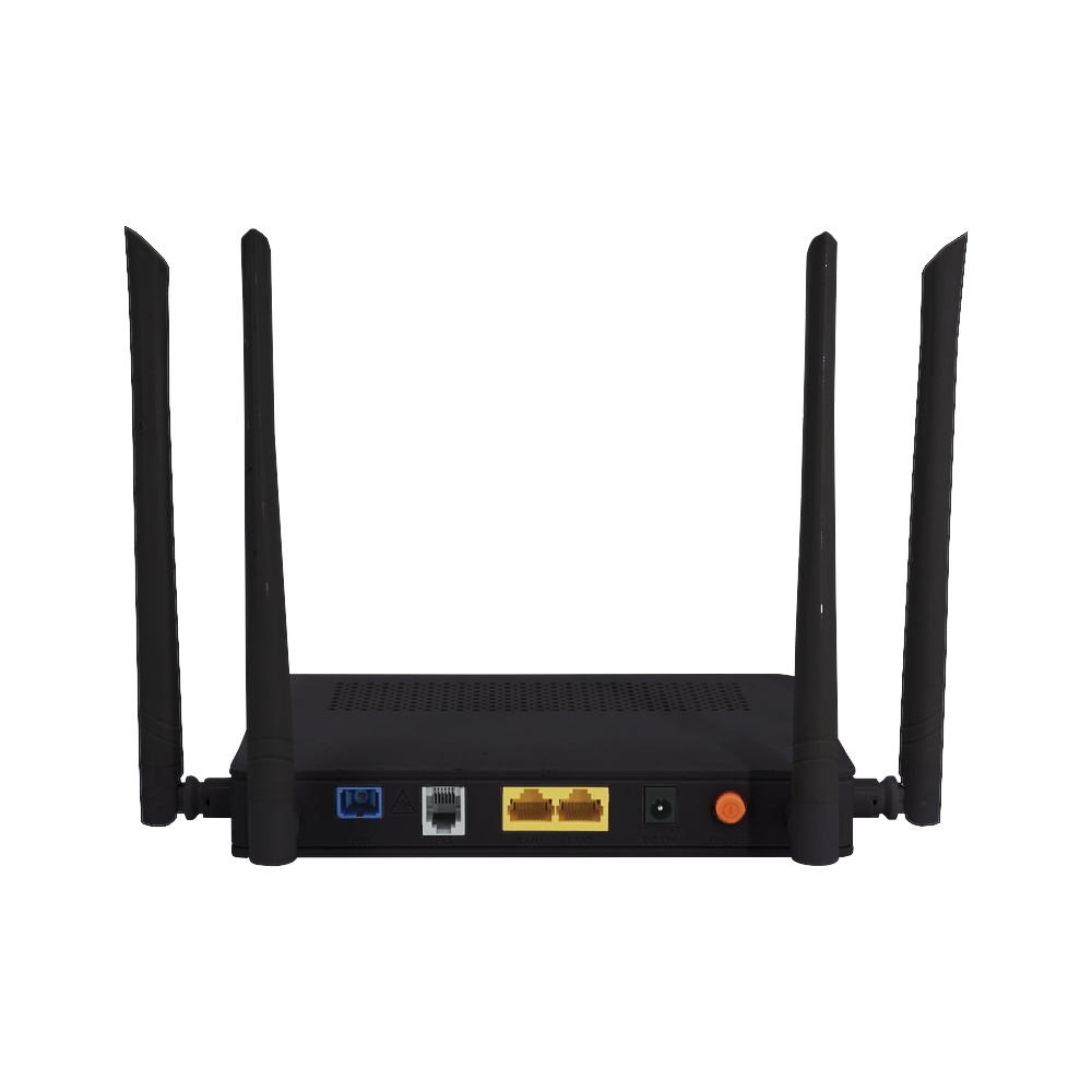 ONU Dual G/EPON con Wi-Fi AC de doble banda, 1 puerto SC/UPC + 2 puertos LAN Gigabit + 1 puerto FXS (Black Series)