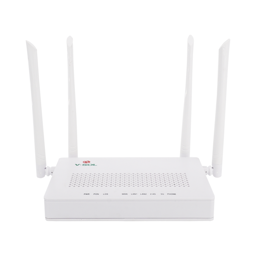 ONU Dual G/EPON con Wi-Fi AC de doble banda, 1 puerto SC/UPC + 2 puertos LAN Gigabit + 1 puerto FXS (Black Series)