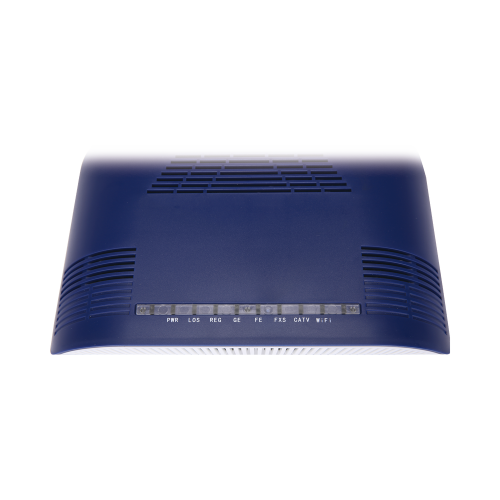 ONU Dual G/EPON con Wi-Fi en 2.4 GHz + 1 puerto SC/APC + 1 puerto LAN Gigabit + 1 puerto LAN Fast Ethernet + 1 puerto FXS + 1 puerto CATV, hasta 300 Mbps vía inalámbrico