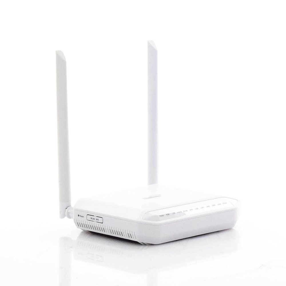 ONU GPON, WiFi 2.4 GHz, 2 Puertos Gigabit + 2 Puertos Fast Ethernet, conector SC/UPC