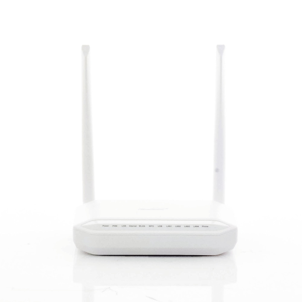 ONU GPON, WiFi 2.4 GHz, 2 Puertos Gigabit + 2 Puertos Fast Ethernet, conector SC/UPC