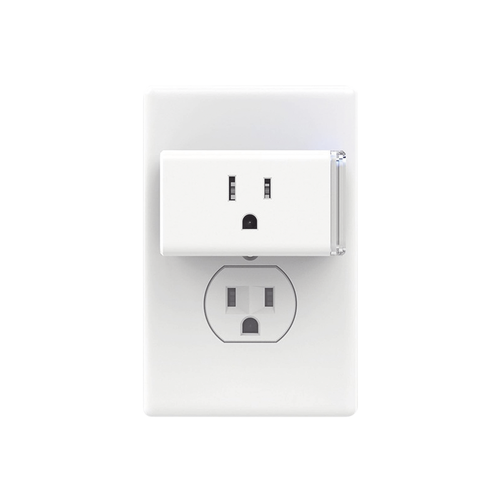 Mini Wi-Fi smart outlet, 100 - 120V~, 50/60Hz, 15.0A, compatible with Amazon Alexa and Google Assistant, white.