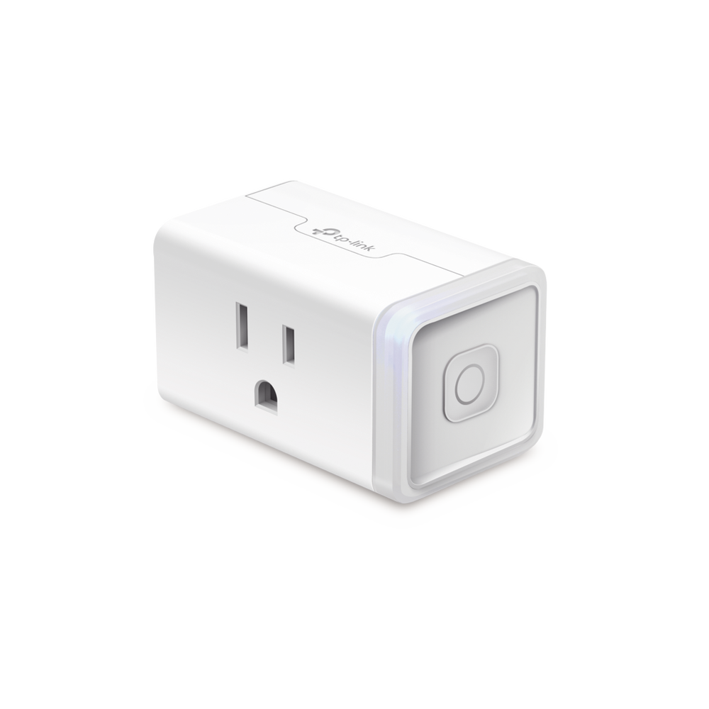 Mini tomacorriente inteligente Wi-Fi, 100 - 120V~, 50/60Hz, 15.0A, compatible con Amazon Alexa y Google Assistant, color blanco.