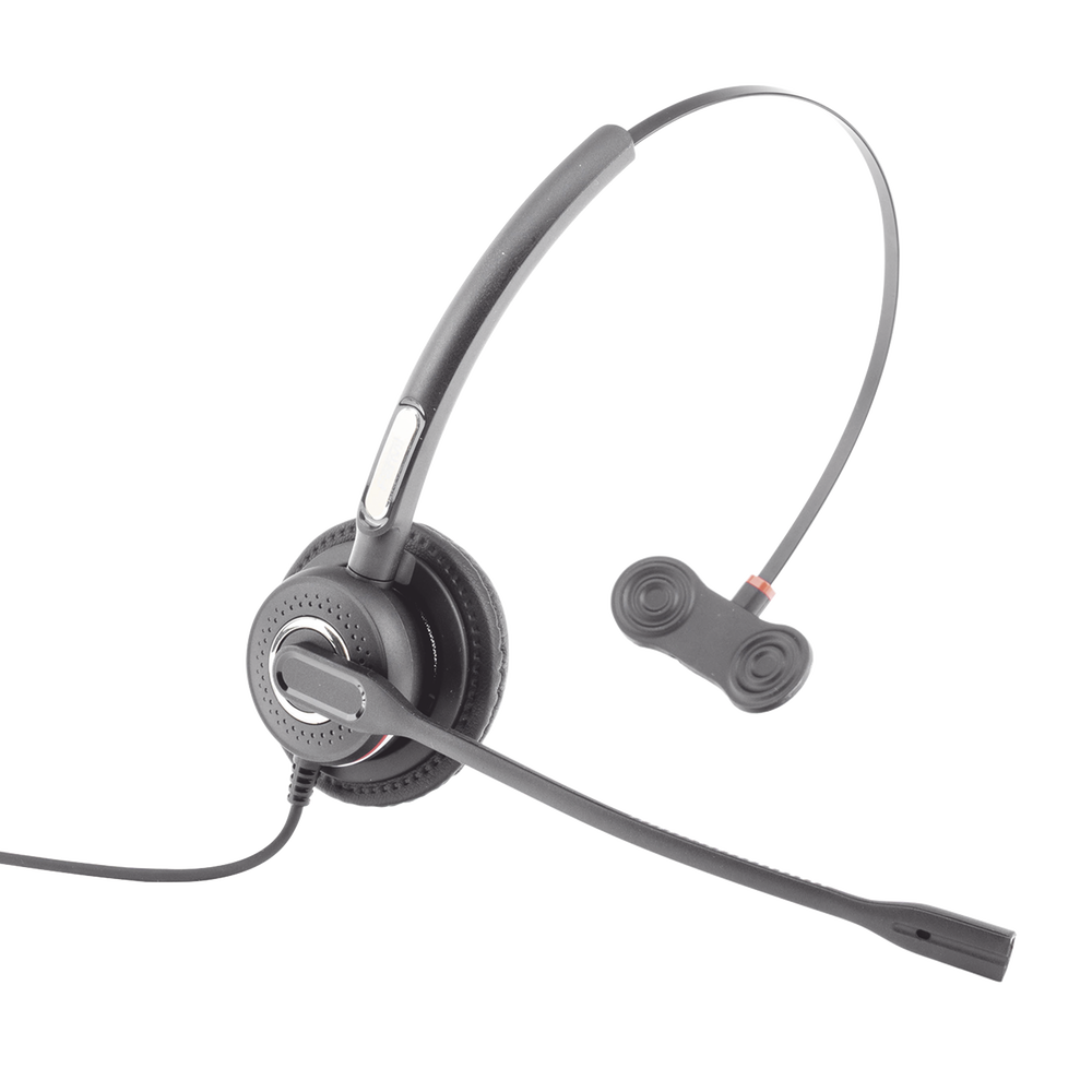 Monaural headset with anti-shock technology for FANVIL and Polycom IP phones with noise-cancelling microphone, long durability