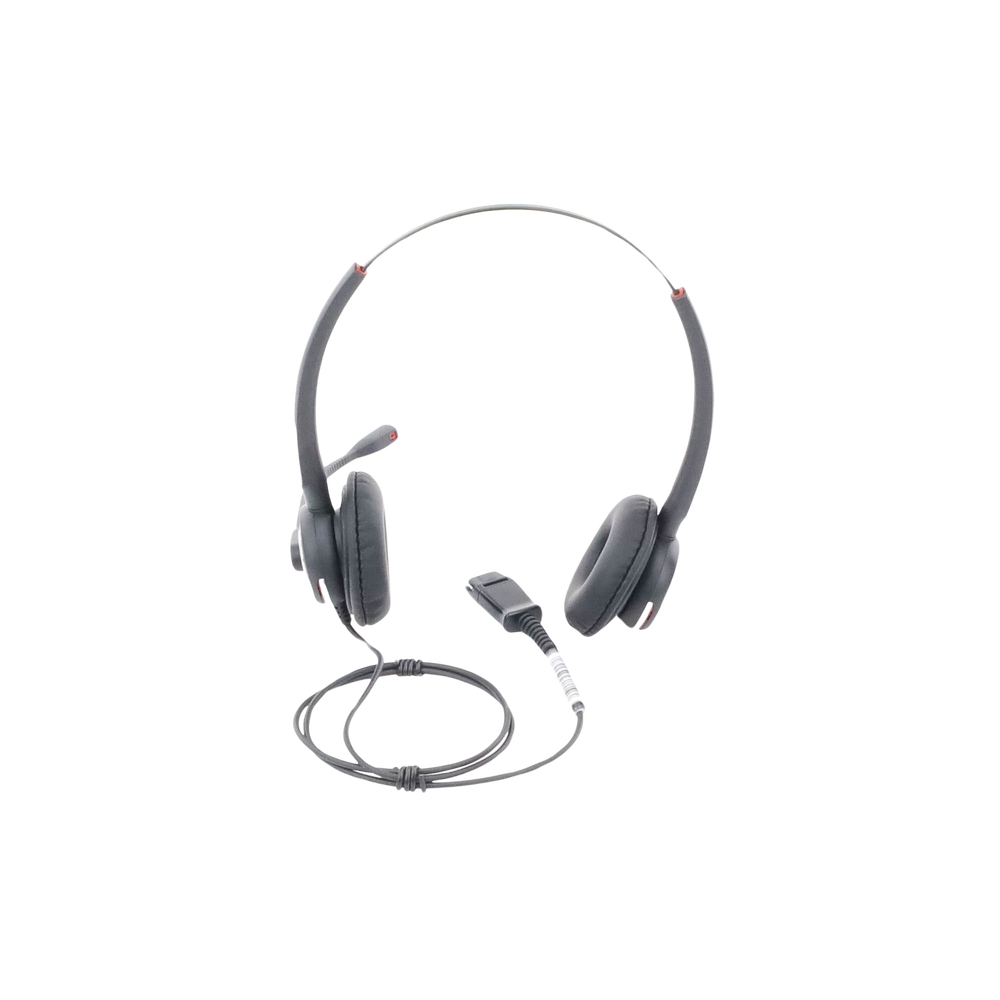 Diadema binaudal (duo) con tecnología antishock para teléfonos IP FANVIL y Polycom con micrófono de cancelación de ruido, larga durabilidad