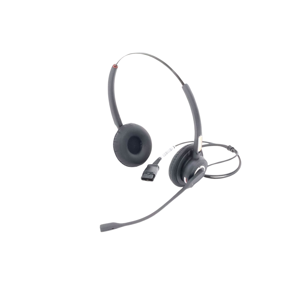 Diadema binaudal (duo) con tecnología antishock para teléfonos IP FANVIL y Polycom con micrófono de cancelación de ruido, larga durabilidad