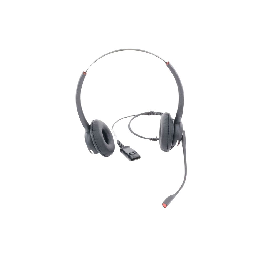 Diadema binaudal (duo) con tecnología antishock para teléfonos IP FANVIL y Polycom con micrófono de cancelación de ruido, larga durabilidad