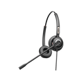 Diadema binaudal (duo) con tecnología antishock para teléfonos IP FANVIL y Polycom con micrófono de cancelación de ruido, larga durabilidad 