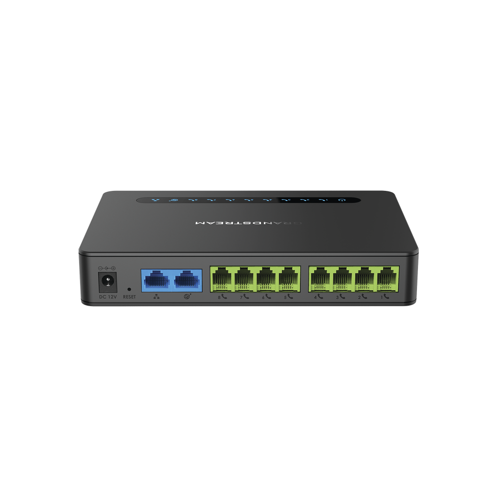 8-port FXS gateway with NAT router and dual Gigabit network ports