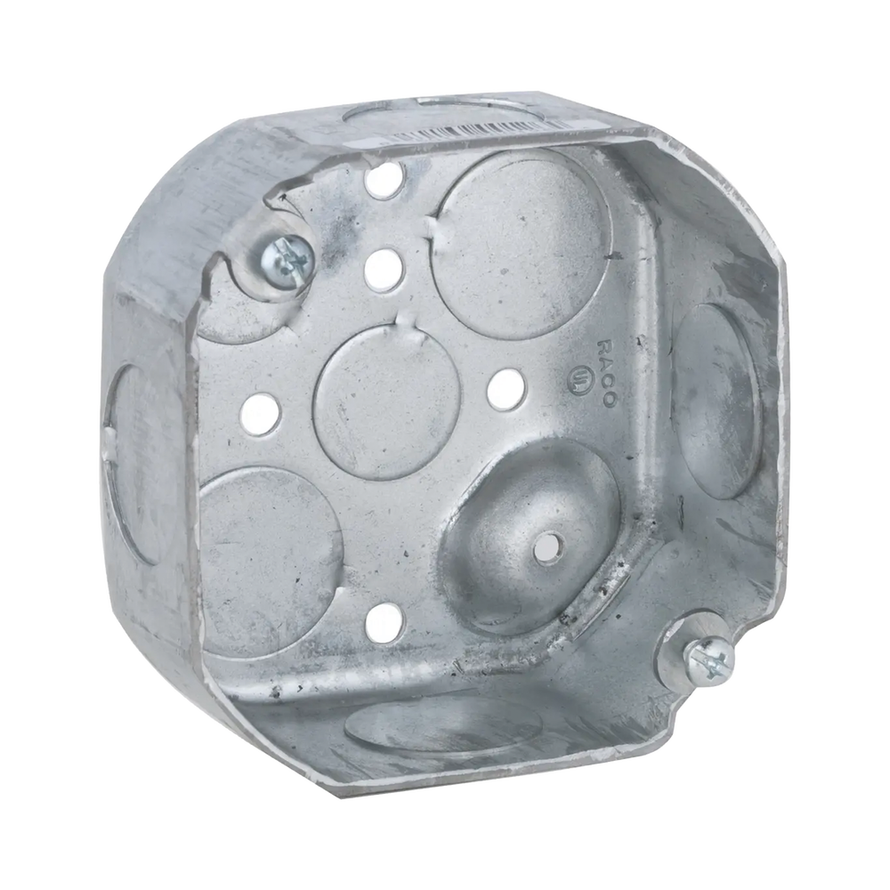  CAJA OCTAGONAL D/ 4 X 1 1/2 IN D/PROF. TROQUELADA CON 4 KO D3/4, 2 D/1/2 Y 2 D/3/4 IN.