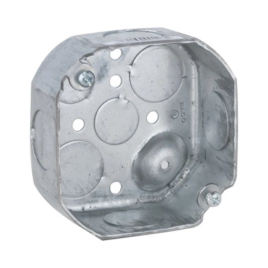  CAJA OCTAGONAL D/ 4 X 1 1/2 IN D/PROF. TROQUELADA CON 4 KO D3/4, 2 D/1/2 Y 2 D/3/4 IN.