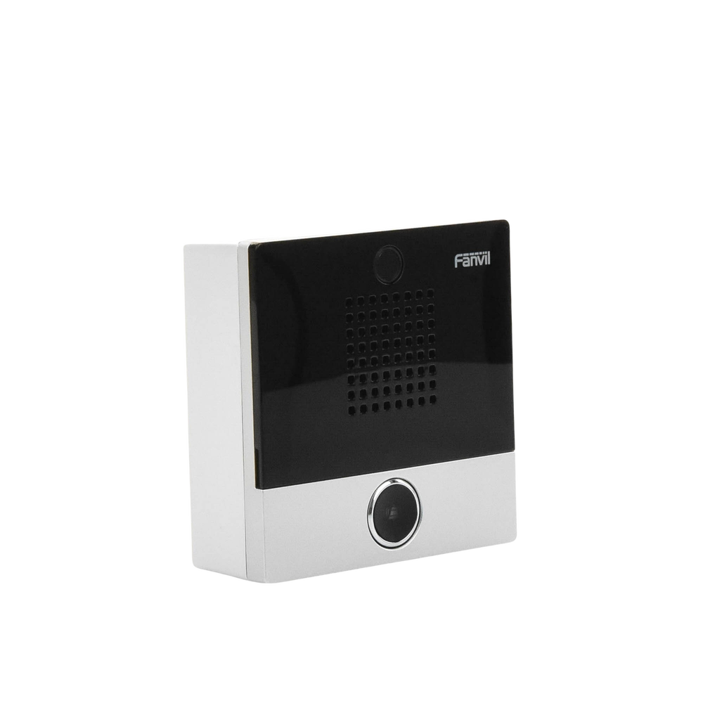 Mini Intercomunicador para hotelería y hospitales, con diseño elegante, PoE, 1 botón, 1 relevador integrado de salida y entrada.
