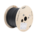 Carrete de 1 km de Fibra Óptica Aérea Mini Figura 8 G.657A2 tipo Drop, Monomodo de 2 Hilos (bifibra), Color Negro