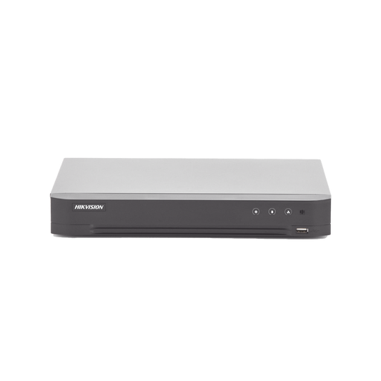(ACUSENSE / Evita Falsas Alarmas) DVR 4 Megapixel / 4 Canales TURBOHD + 2 Canales IP / 1 Bahía de Disco Duro / 1 Canal de Audio