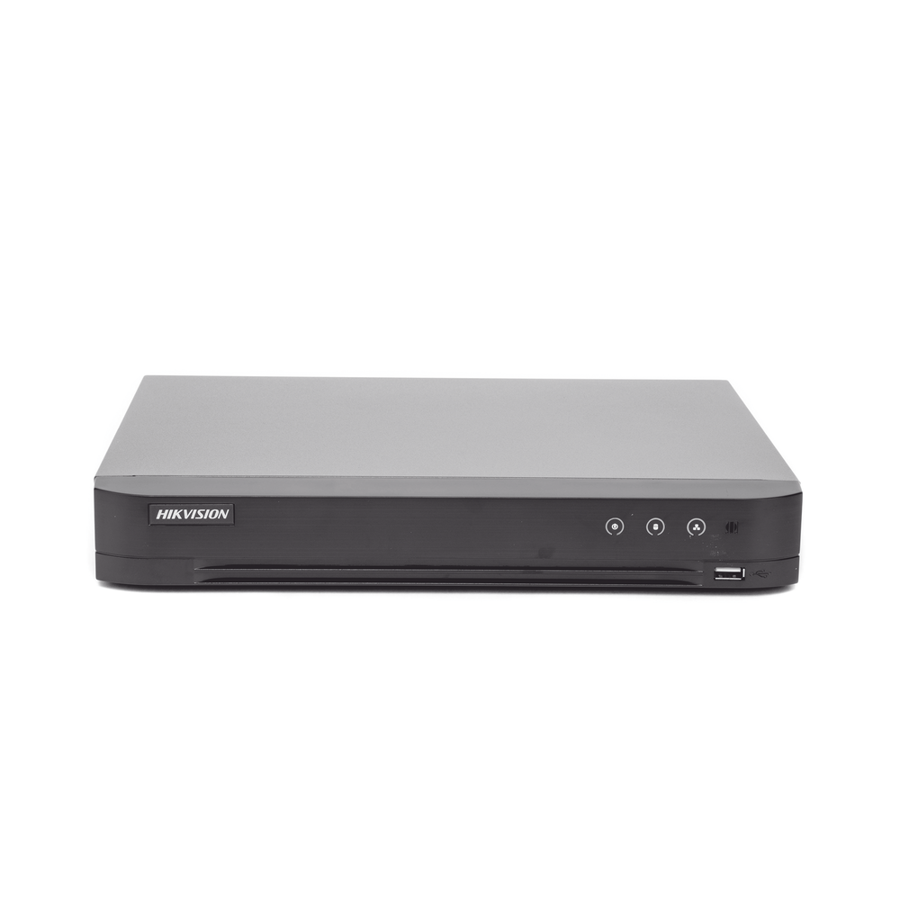 (ACUSENSE / Avoid False Alarms) 4 Megapixel DVR / 8 TURBOHD Channels + 4 IP Channels / 1 Hard Drive Bay / Coaxitron Audio / Full HD Video Output