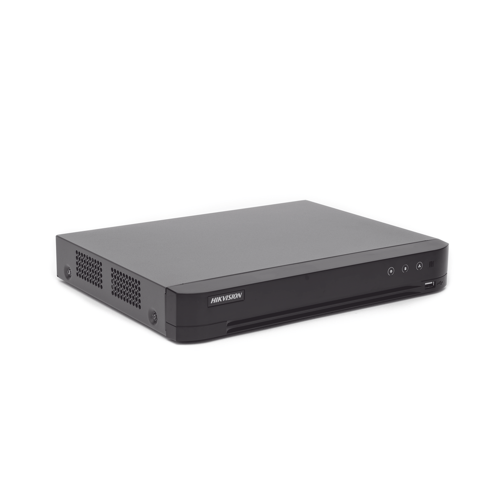 (ACUSENSE / Evita Falsas Alarmas) DVR 4 Megapixel / 8 Canales TURBOHD + 4 Canales IP / 1 Bahía de Disco Duro / Audio por Coaxitron / Salida de Vídeo en Full HD