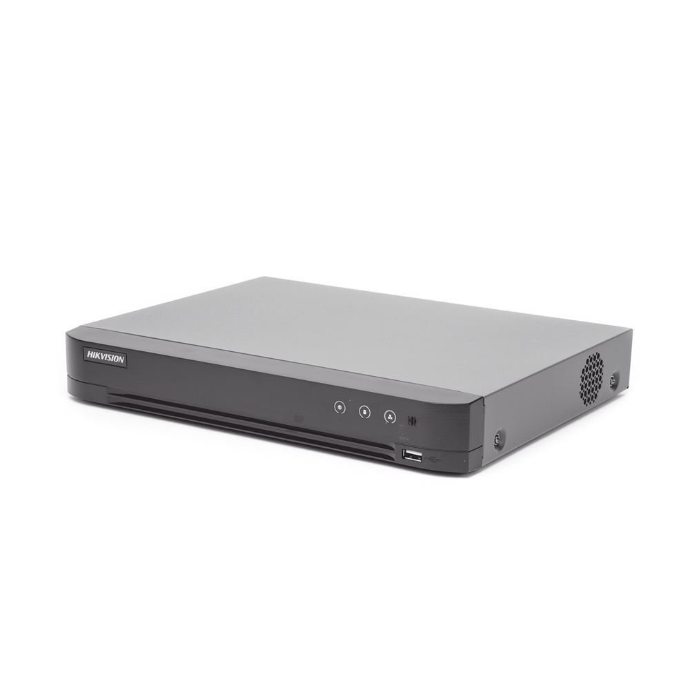 (ACUSENSE / Avoid False Alarms) 4 Megapixel DVR / 8 TURBOHD Channels + 4 IP Channels / 1 Hard Drive Bay / Coaxitron Audio / Full HD Video Output