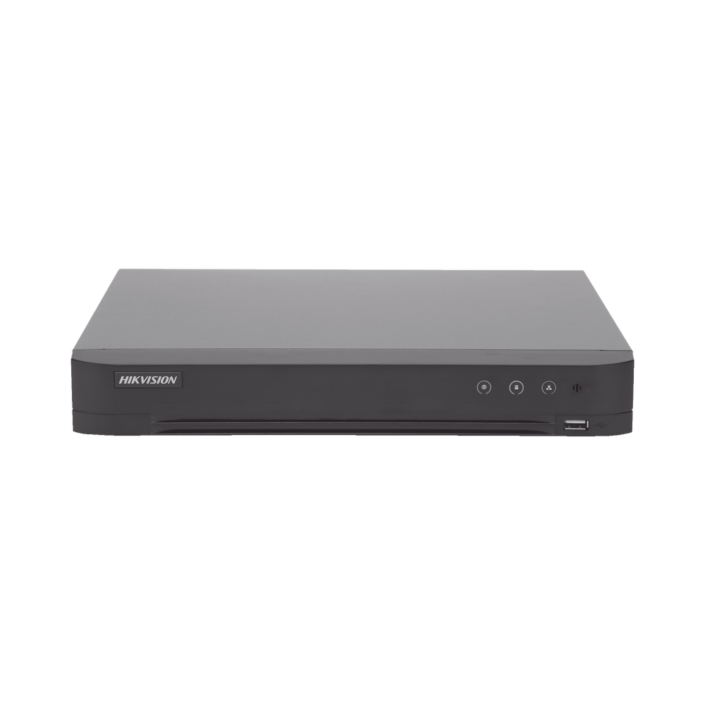(ACUSENSE / Evita Falsas Alarmas) DVR 4 Megapixel / 8 Canales TURBOHD + 4 Canales IP / 1 Bahía de Disco Duro / Audio por Coaxitron / Salida de Vídeo en Full HD
