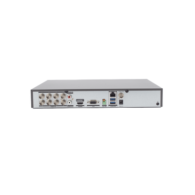 DVR 8 Canales TURBOHD + 8 Canales IP / 8 Megapixel (4K) / Audio por Coaxitron / ACUSENSE / Reconocimiento Facial / 1 Bah