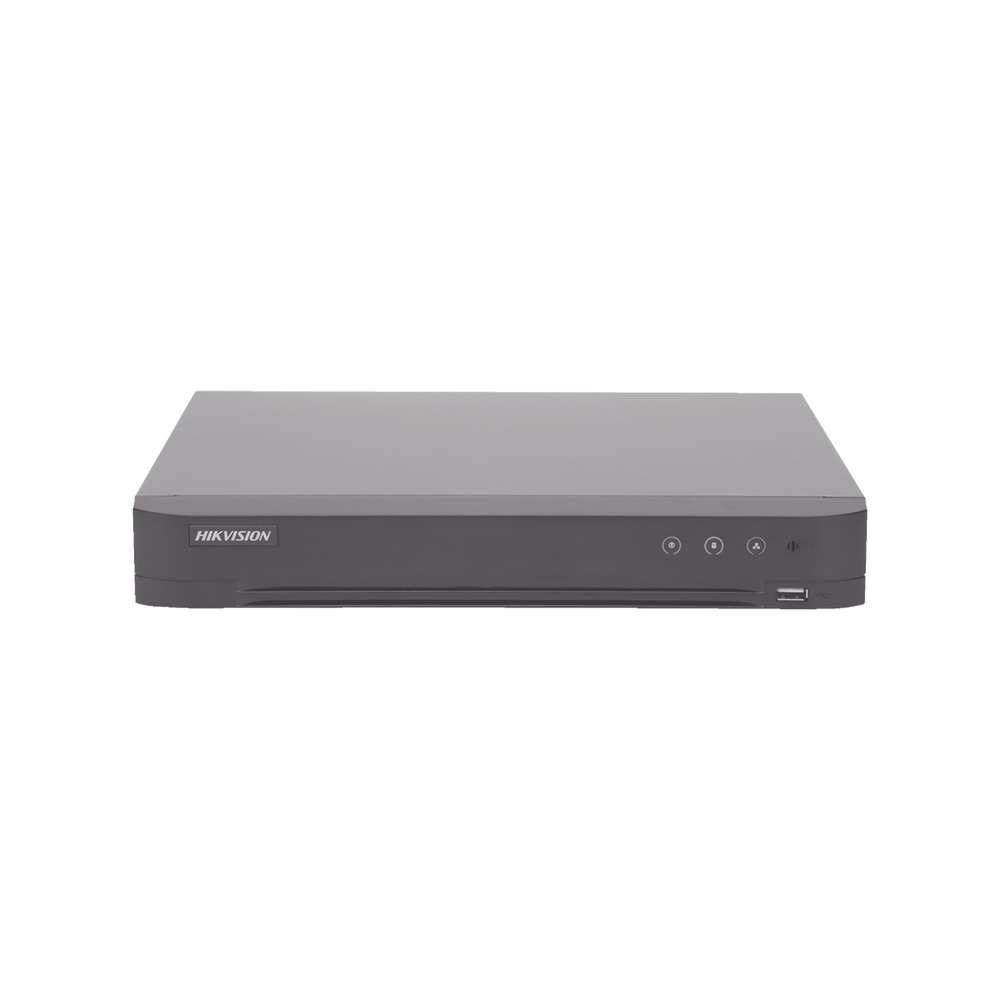 DVR 16 Canales TurboHD + 8 Canales IP / 5 Megapixel Lite - 3K Lite / Acusense (Evita Falsas Alarmas) / Reconocimiento de Rostros (Base de Datos) / Audio por Coaxitron / 1 Bahía de Disco Duro / H.265+