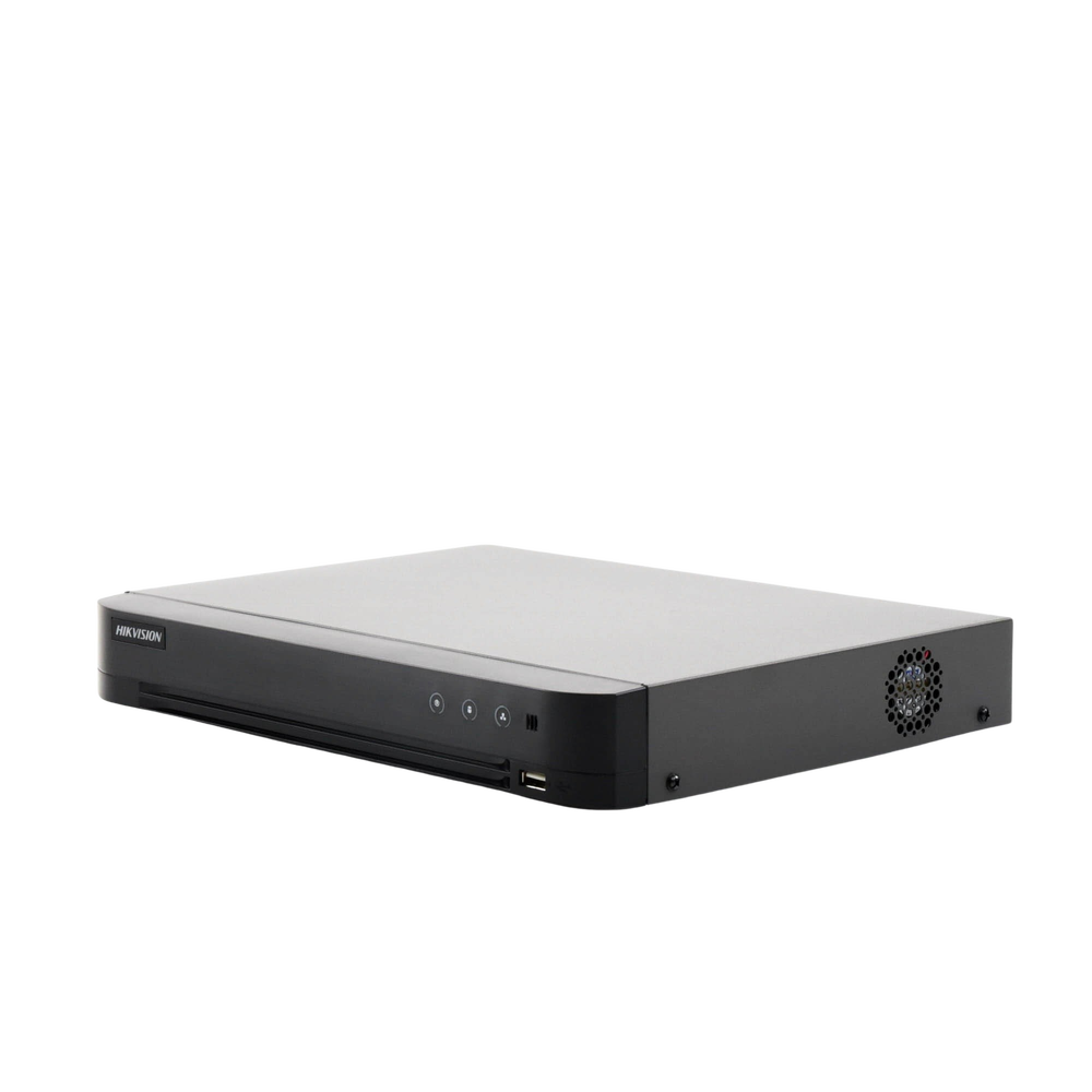 (ACUSENSE / Avoid False Alarms) 4 Megapixel DVR / 16 TURBOHD Channels + 8 IP Channels / 1 Hard Drive Bay / Coaxitron Audio / Full HD Video Output