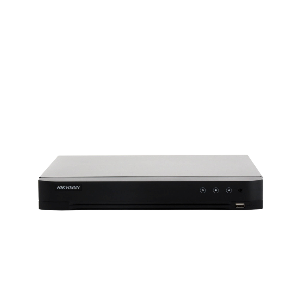 (ACUSENSE / Evita Falsas Alarmas) DVR 4 Megapixel / 16 Canales TURBOHD + 8 Canales IP /  1 Bahía de Disco Duro / Audio por Coaxitron / Salida de Vídeo en Full HD