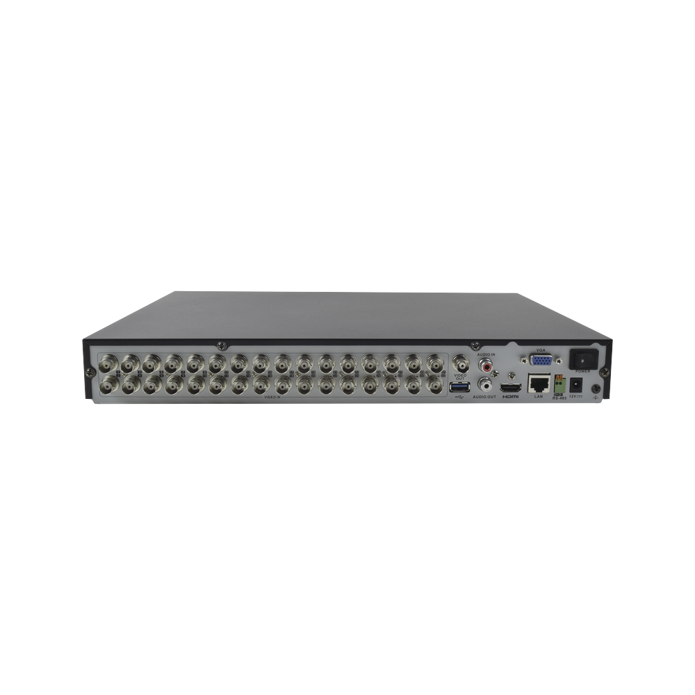 Acusense 4 Megapixel DVR / 32 TURBOHD Channels + 8 IP Channels / 2 Hard Drive Bays / 32 Coaxitron Audio Channels