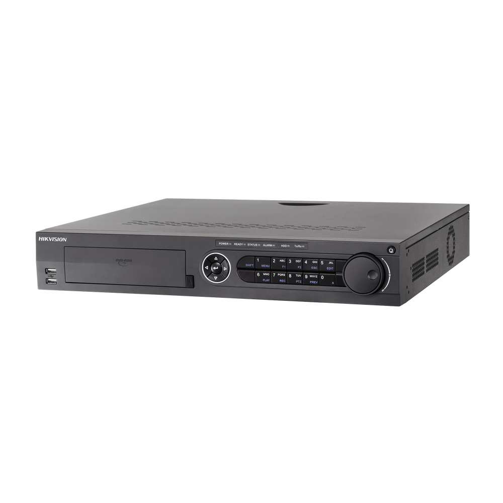 DVR 4 Megapixel / 32 Canales TURBOHD + 16 Canales IP / 4 Bahías de Disco Duro / 4 Canales de Audio / Videoanalisis / 16 Entradas de Alarma