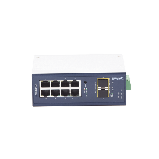 Switch Industrial Administrable Capa 2, 8 Puertos 10/100/1000T, 2 Puertos SFP 1G / 2.5 G BASE X