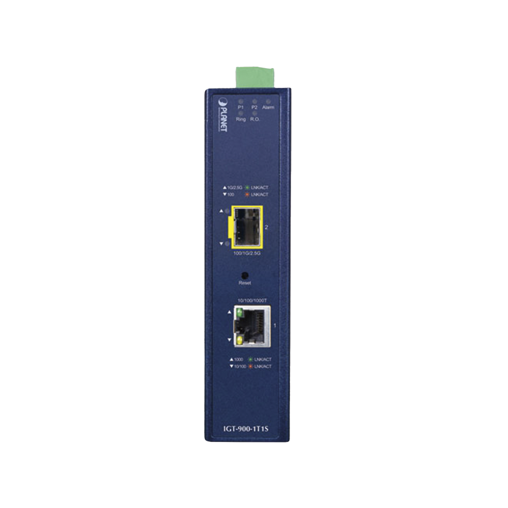 Industrial Managed Media Converter, 10/100/1000 BASE-T Ethernet Port to 100/1000/2500X SFP Port