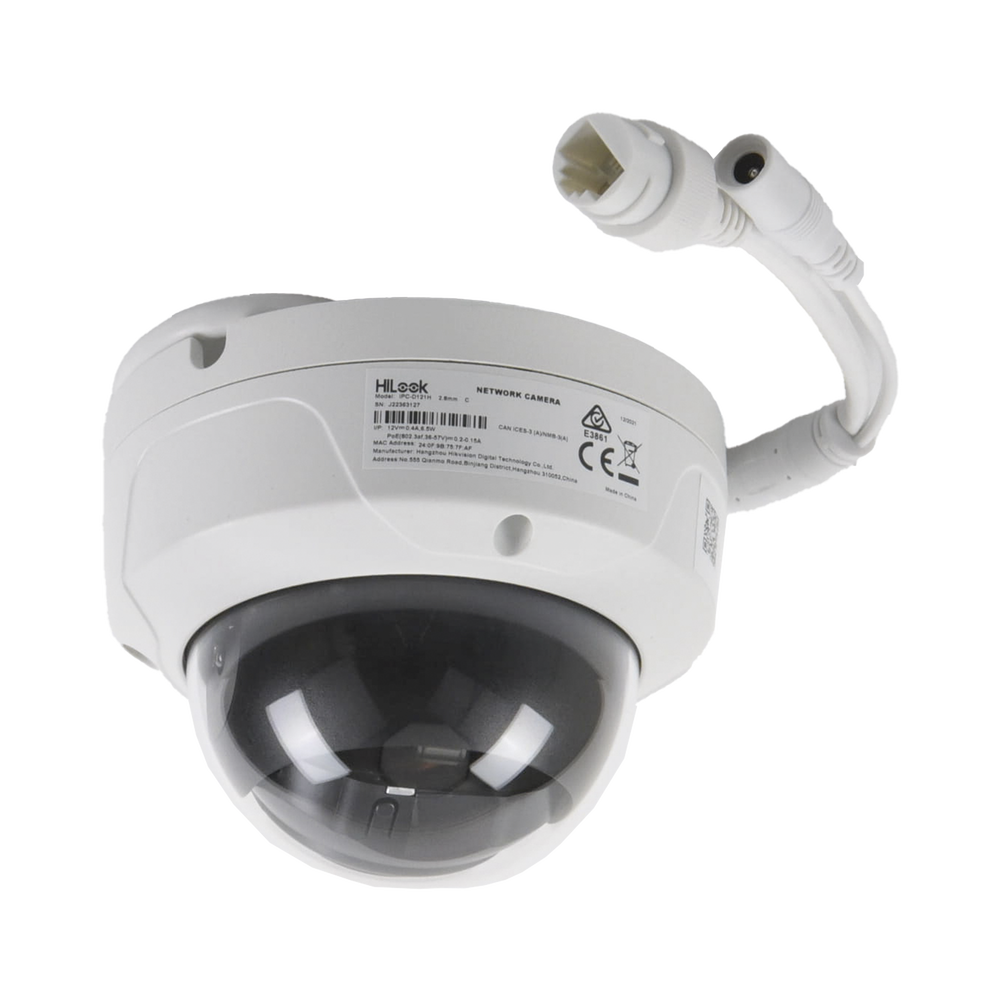 HiLook Series / Domo IP 2 Megapixel / 30 mts IR / Exterior IP67 / IK10 / dWDR / PoE / Lente 2.8 mm / Onvif
