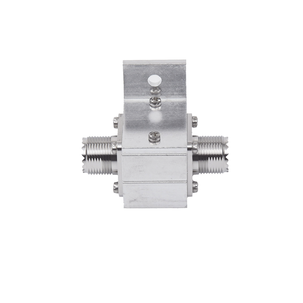 Protector RF Coaxial Contra Descargas Atmosféricas Para 1.5 a 700 MHz Con Ceja Lateral y Conectores UHF Hembra
