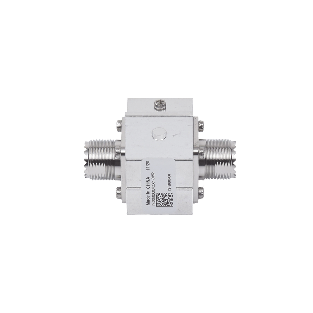 Protector RF Coaxial Contra Descargas Atmosféricas Para 1.5 a 700 MHz Con Ceja Lateral y Conectores UHF Hembra