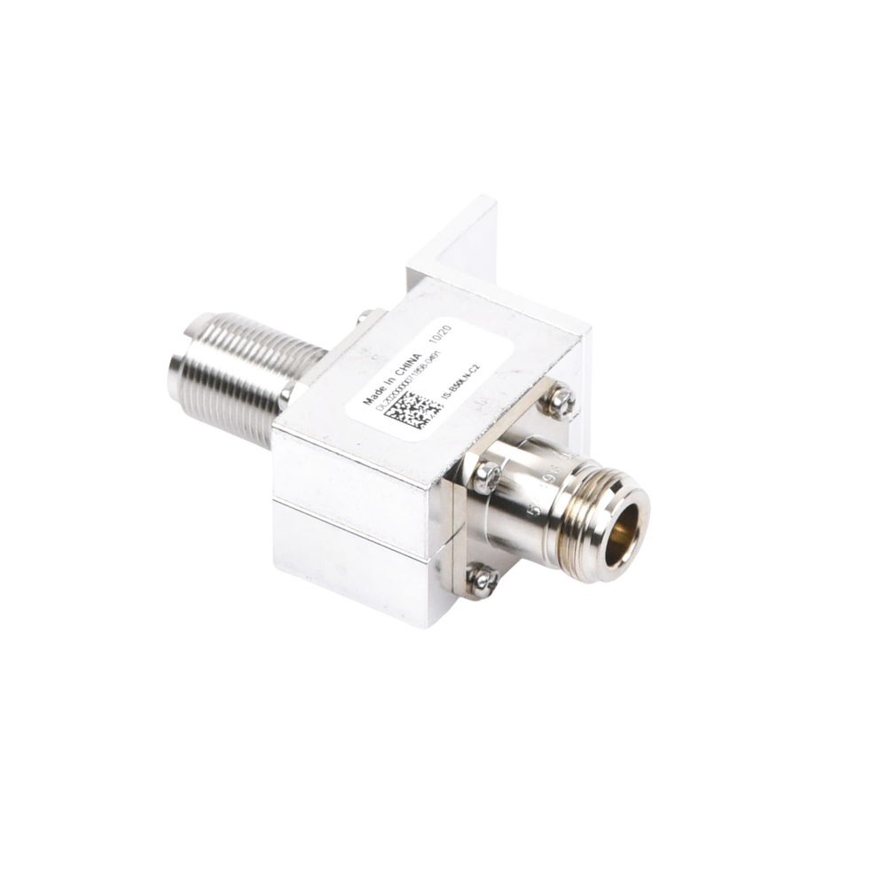 Protector RF Coaxial Para 10 - 1000 MHz de Ceja Frontal y Conectores N Hembra en Ambos Lados, 50 Ω