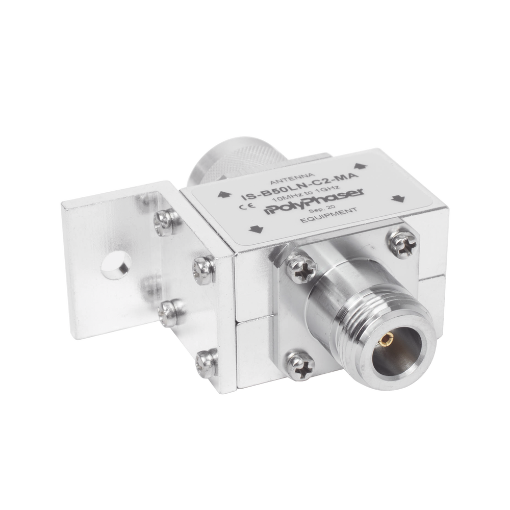 Protector RF Coaxial Para 10 a 1000 MHz Con Ceja Frontal Con Conectores N Macho y N-Hembra, 50 Ω