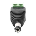 3.5mm Polarized 12V DC Jack Male Adapter / Screw Type Terminals / Polarized (+/-) / Ideal for CCTV Cameras.