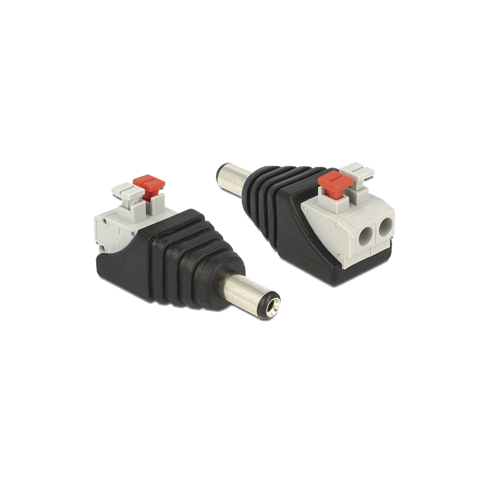 3.5mm Male Polarized 12VDC Jack Adapter with Crimp Terminals.