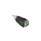 RCA MALE Adapter Polarized Jack Type / Screw Type Terminals / Polarized (+/-) / Recommended for Video and AUDIO in 2-Wire CCTV systems.