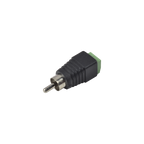 Adaptador RCA MACHO Tipo Jack Polarizado / Terminales Tipo Tornillo / Polarizado (+/-) / Recomendado para Video y AUDIO en sistemas de CCTV a 2 Hilos.