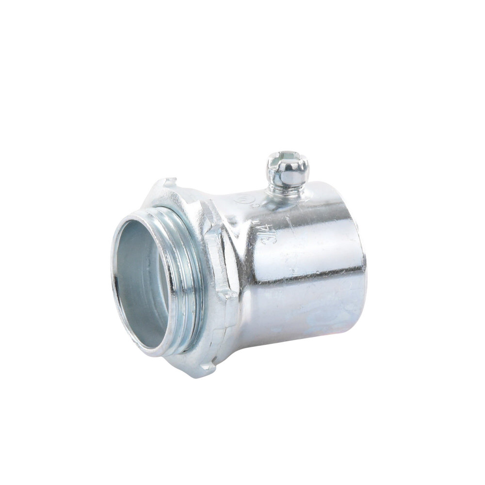 Conector 1" (25mm) pared delgada con tornillo tipo americano galvanizado etiqueta verde