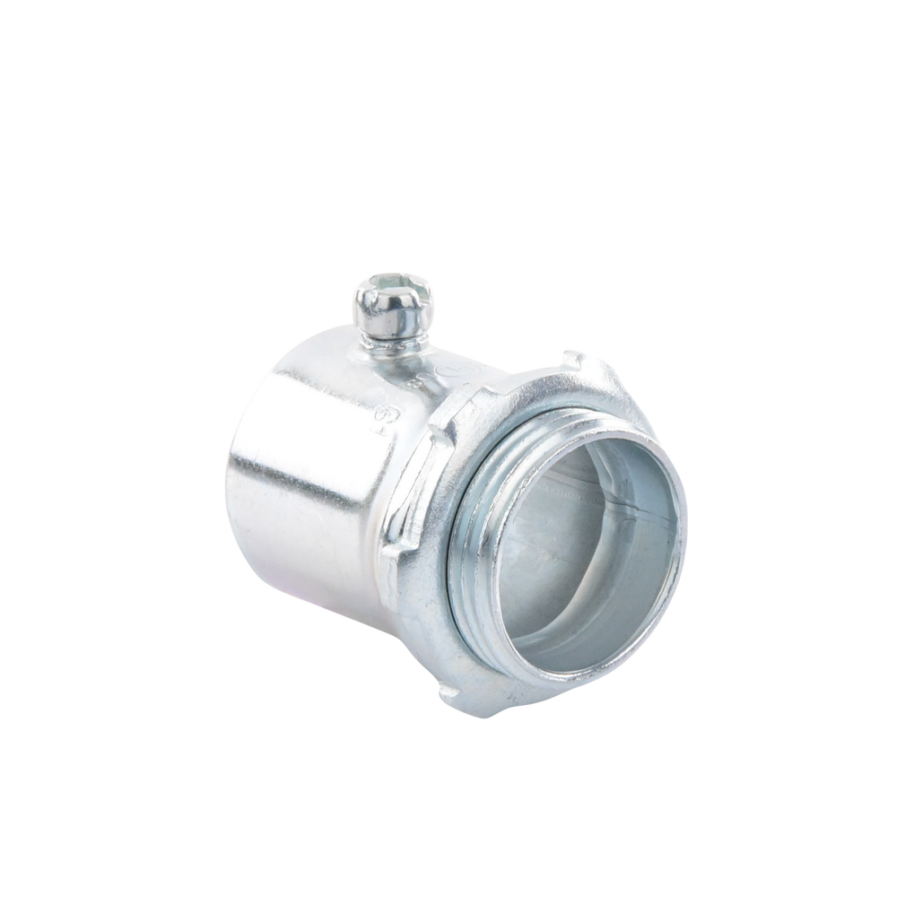 Conector 1" (25mm) pared delgada con tornillo tipo americano galvanizado etiqueta verde