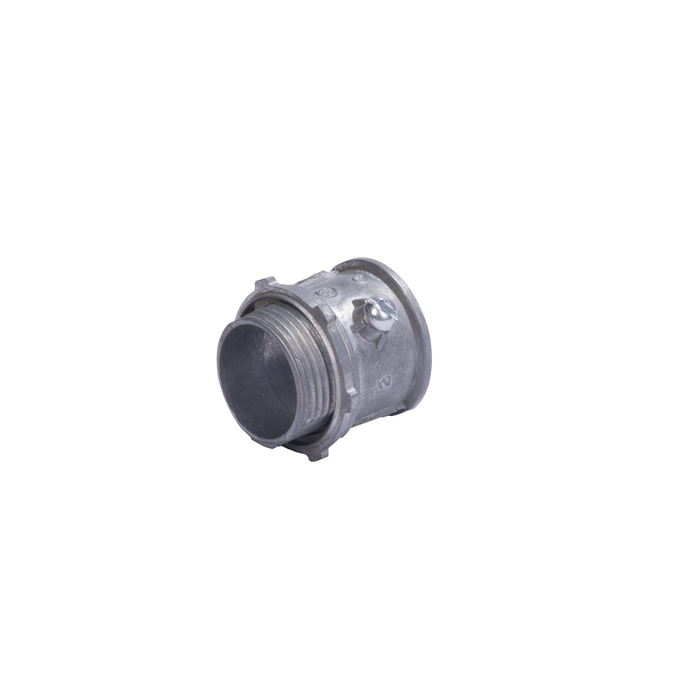 Conector 1" (25mm) pared delgada con tornillo tipo americano galvanizado etiqueta verde