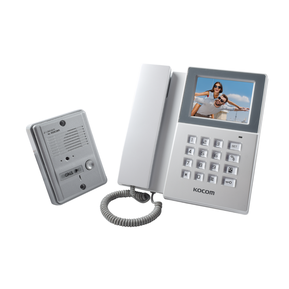Kit de TV Portero con auricular y funcion de telefono integrado, Monitor a color 4"