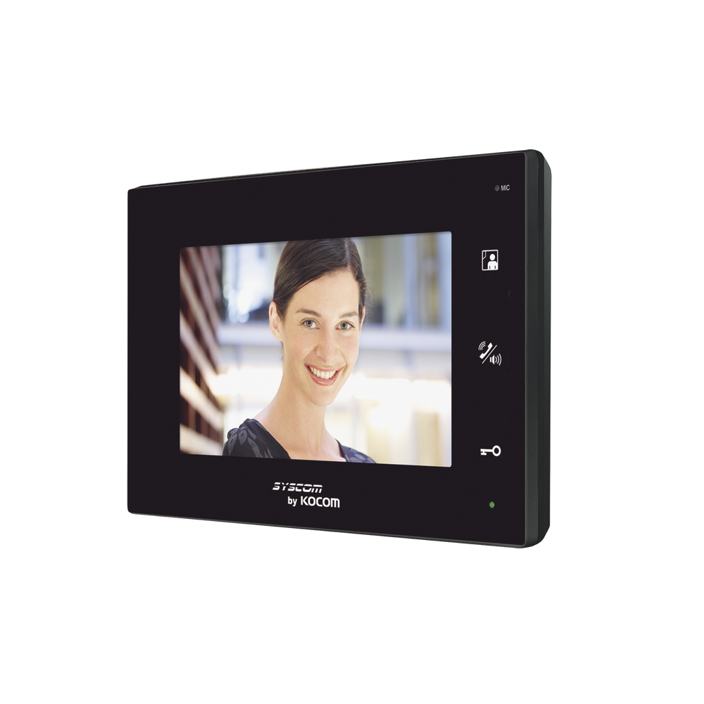 Monitor adicional color negro manos libres con pantalla LCD a color de 7"