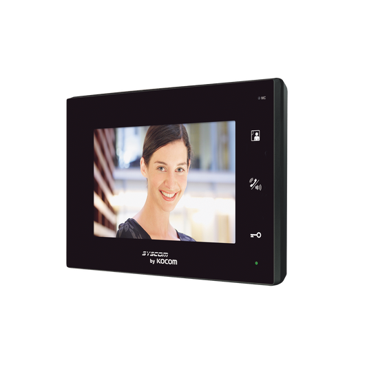 Monitor adicional color negro manos libres con pantalla LCD a color de 7"