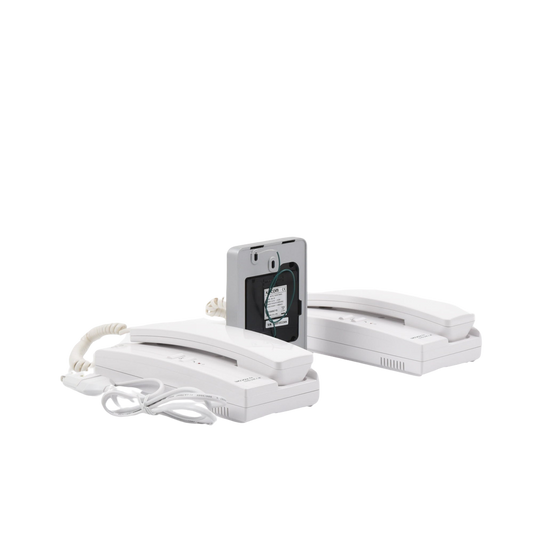 Kit de Audio Portero con 2 Auriculares y Frente de Calle