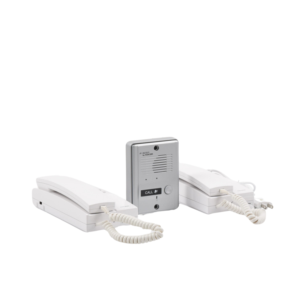Kit de Audio Portero con 2 Auriculares y Frente de Calle